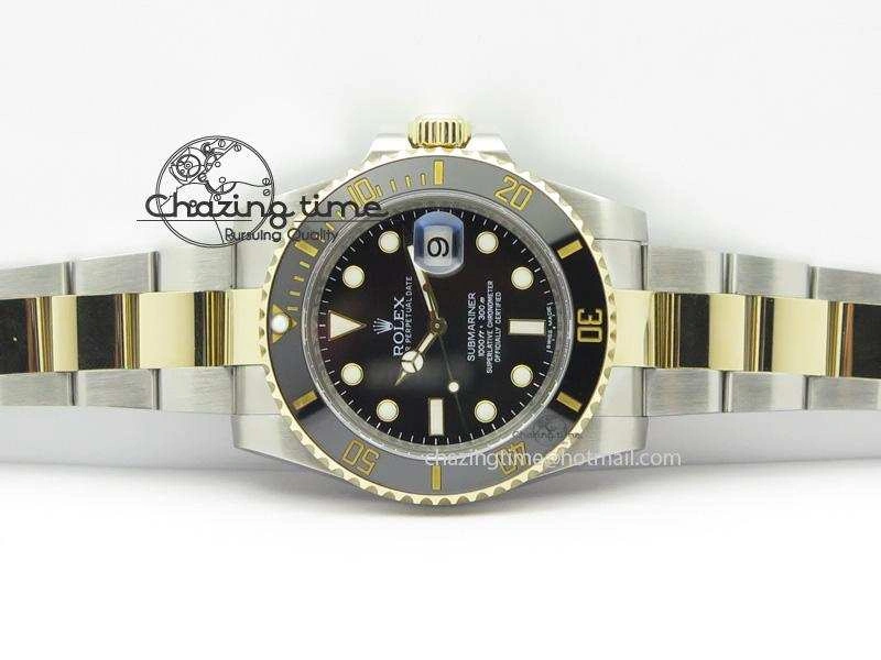 Submariner 116613 LN Noob 1:1 Best Edition YG Wrapped Bezel Black Dial On SS YG Bracelet A2836