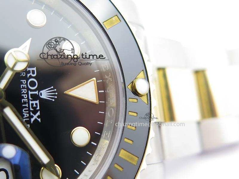 Submariner 116613 LN Noob 1:1 Best Edition YG Wrapped Bezel Black Dial On SS YG Bracelet A2836