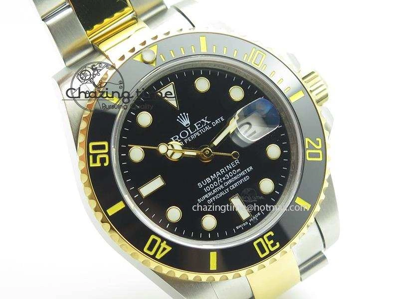 Submariner 116613 LN SS YG Noob Best Edition Black Dial & Bezel On SS YG Bracelet A2836