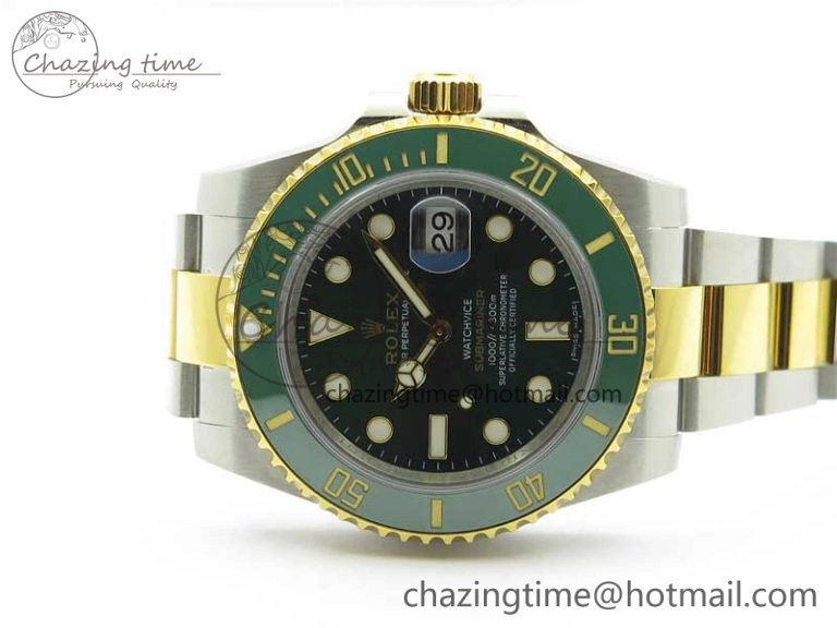 Submariner 116613 LV VRF Best Edition YG Wrapped Bezel Green Dial on SS YG Bracelet A2836 MAX Version