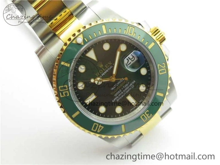 Submariner 116613 LV VRF Best Edition YG Wrapped Bezel Green Dial on SS YG Bracelet A2836 MAX Version