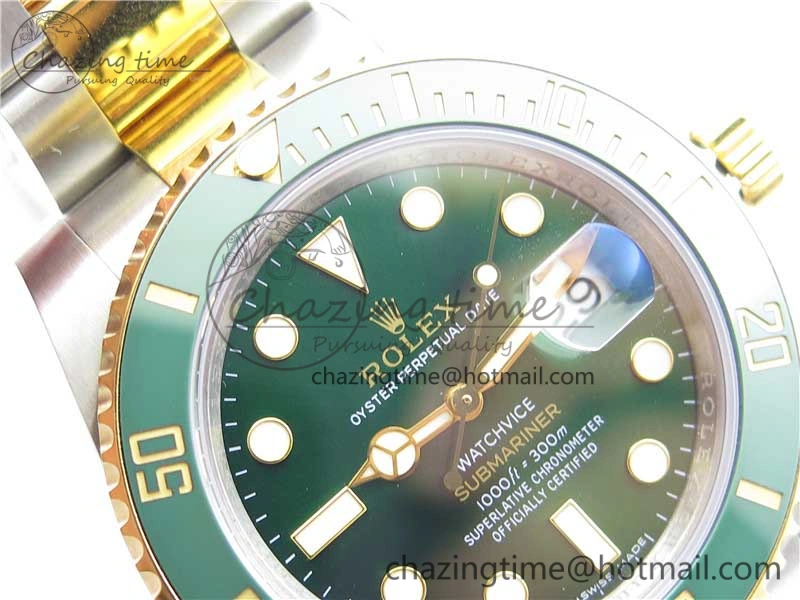 Submariner 116613 LV VRF Best Edition YG Wrapped Bezel Green Dial on SS YG Bracelet A2836 MAX Version