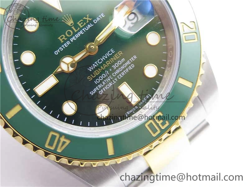 Submariner 116613 LV VRF Best Edition YG Wrapped Bezel Green Dial on SS YG Bracelet A2836 MAX Version