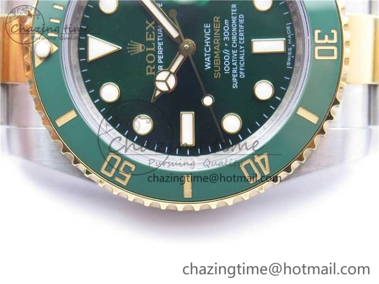 Submariner 116613 LV VRF Best Edition YG Wrapped Bezel Green Dial on SS YG Bracelet A2836 MAX Version
