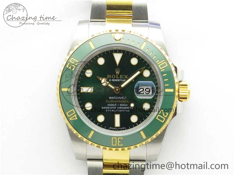 Submariner 116613 LV VRF Best Edition YG Wrapped Bezel Green Dial on SS YG Bracelet A2836 MAX Version