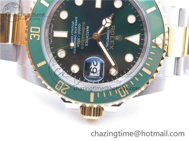 Submariner 116613 LV VRF Best Edition YG Wrapped Bezel Green Dial on SS YG Bracelet A2836 MAX Version