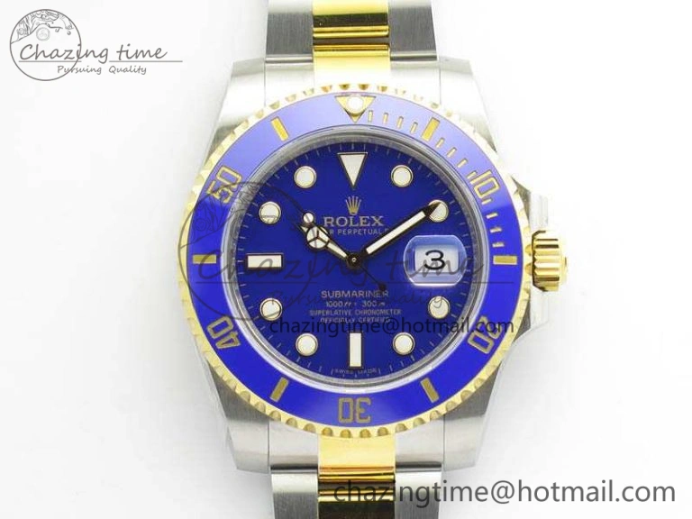 Submariner 116613LB Noob 1:1 Best Edition Blue Dial On SS YG Bracelet A2836 V5