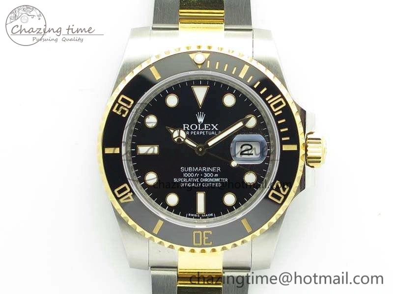 Submariner 116613LN Black Wrapped SS YG VRF 1:1 Best Edition Black Dial A2836