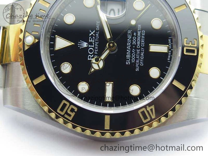 Submariner 116613LN Black Wrapped SS YG VRF 1:1 Best Edition Black Dial A2836