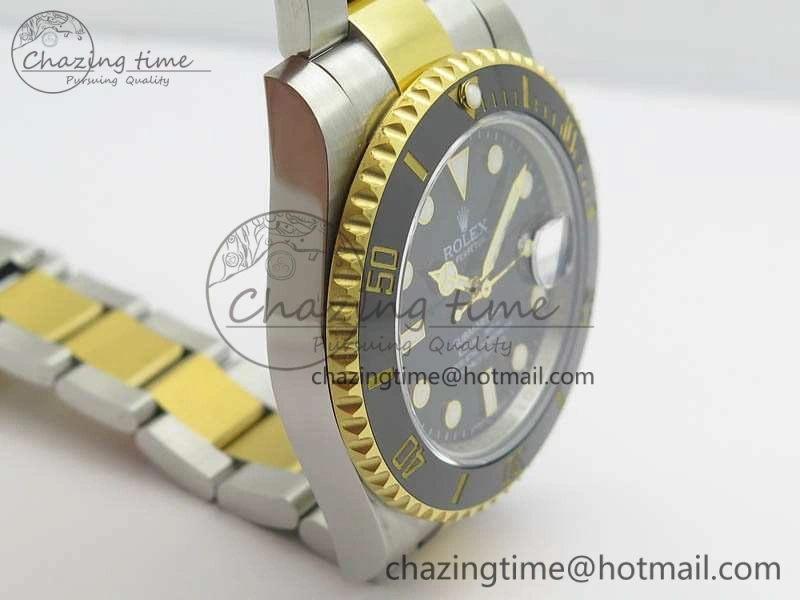 Submariner 116613LN Noob 1:1 Best Edition Black Dial On SS YG Bracelet A2836 V5