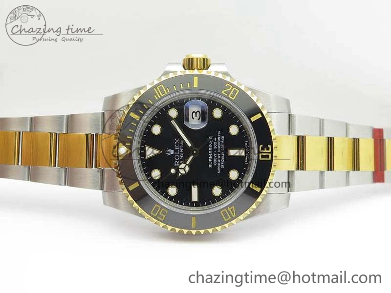 Submariner 116613LN Noob 1:1 Best Edition Black Dial On SS YG Bracelet A2836 V5