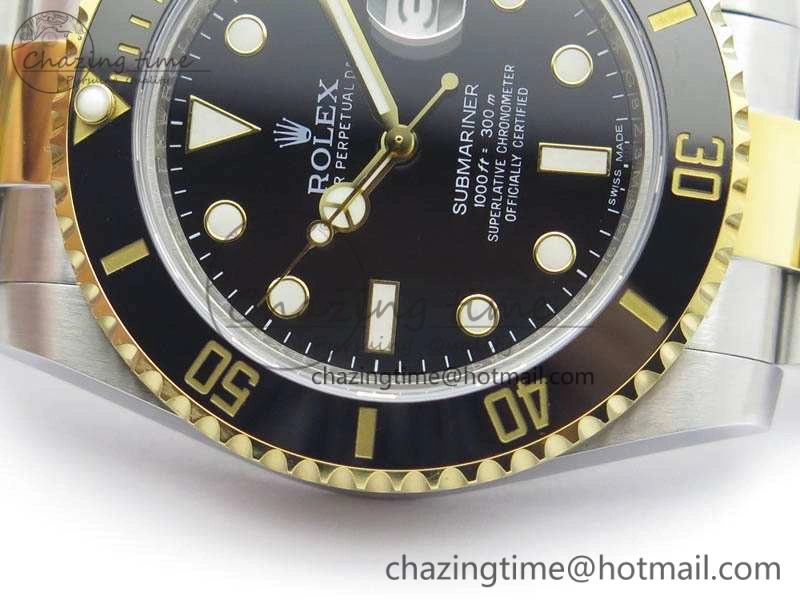 Submariner 116613LN Noob 1:1 Best Edition Black Dial On SS YG Bracelet A2836 V5