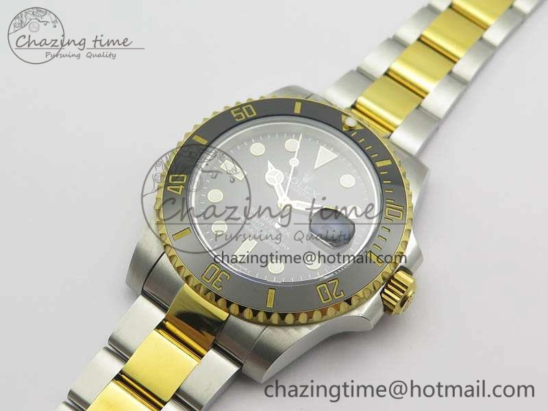 Submariner 116613LN Noob 1:1 Best Edition Black Dial On SS YG Bracelet A2836 V5