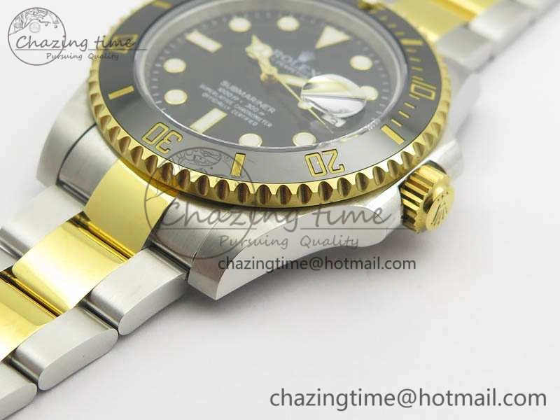 Submariner 116613LN Noob 1:1 Best Edition Black Dial On SS YG Bracelet A2836 V5