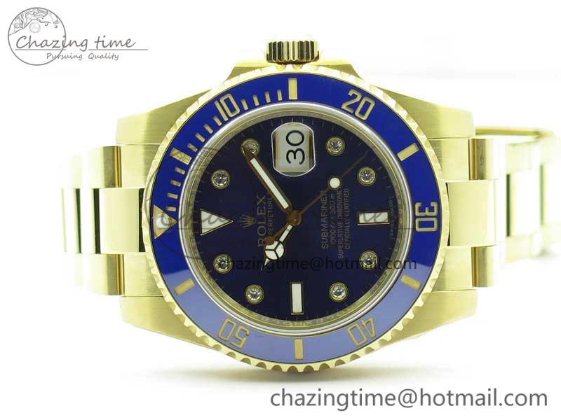 Submariner 116618 LB Blue Ceramic 316L Bp Maker 1:1 Best Edition Blue Dial Diam on YG Bracelet SA3135 V2