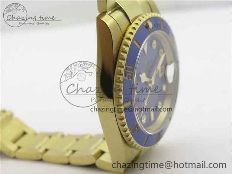 Submariner 116618 LB Blue Ceramic 316L Bp Maker 1:1 Best Edition Blue Dial Diam on YG Bracelet SA3135 V2