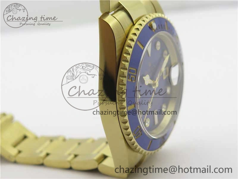 Submariner 116618 LB Blue Ceramic 316L Bp Maker 1:1 Best Edition Blue Dial Diam on YG Bracelet SA3135 V2