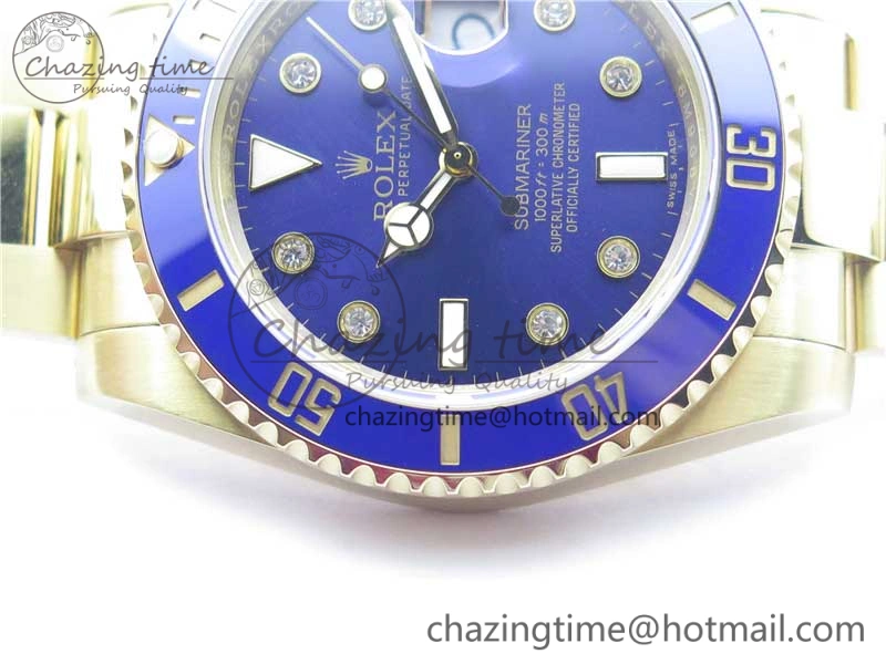 Submariner 116618 LB Blue Ceramic 316L Bp Maker 1:1 Best Edition Blue Dial Diam on YG Bracelet SA3135 V2