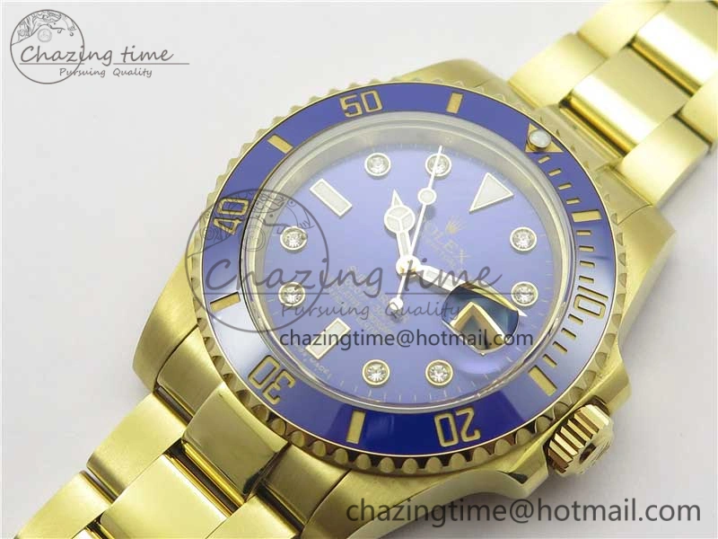 Submariner 116618 LB Blue Ceramic 316L Bp Maker 1:1 Best Edition Blue Dial Diam on YG Bracelet SA3135 V2