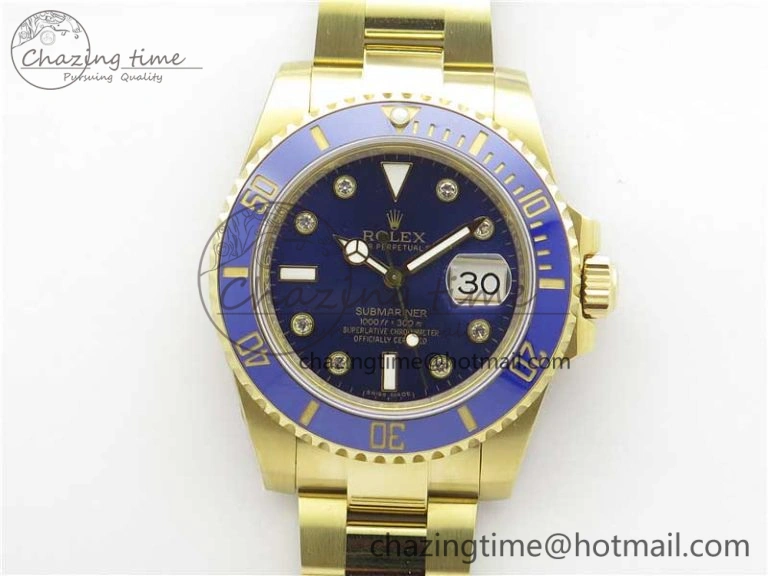 Submariner 116618 LB Blue Ceramic 316L Bp Maker 1:1 Best Edition Blue Dial Diam on YG Bracelet SA3135 V2