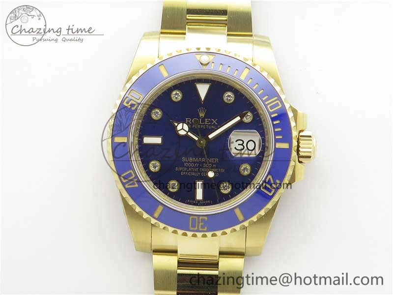 Submariner 116618 LB Blue Ceramic 316L Bp Maker 1:1 Best Edition Blue Dial Diam on YG Bracelet SA3135 V2
