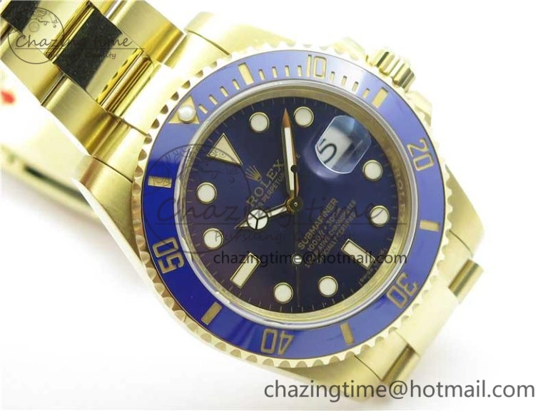 Submariner 116618 LB Blue Ceramic 316L Bp Maker 1:1 Best Edition Blue Dial on YG Bracelet SA3135 V2