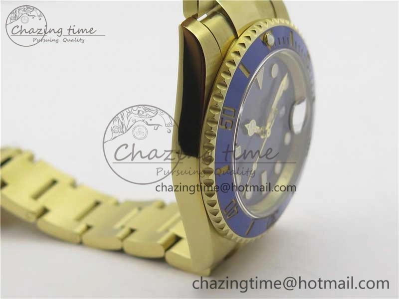 Submariner 116618 LB Blue Ceramic 316L Bp Maker 1:1 Best Edition Blue Dial on YG Bracelet SA3135 V2