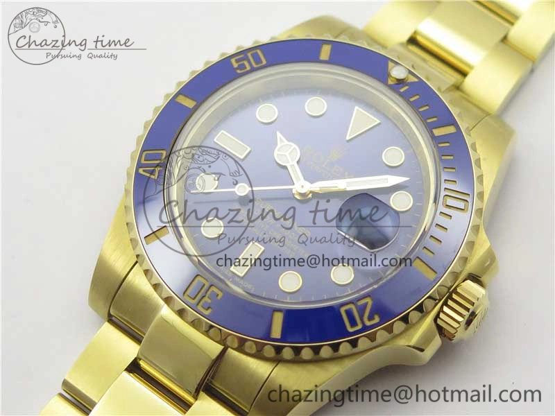Submariner 116618 LB Blue Ceramic 316L Bp Maker 1:1 Best Edition Blue Dial on YG Bracelet SA3135 V2