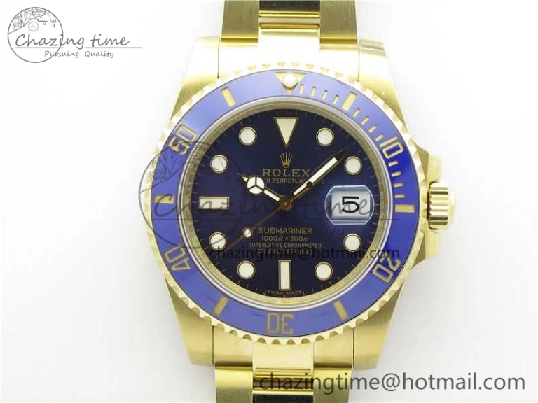 Submariner 116618 LB Blue Ceramic 316L Bp Maker 1:1 Best Edition Blue Dial on YG Bracelet SA3135 V2