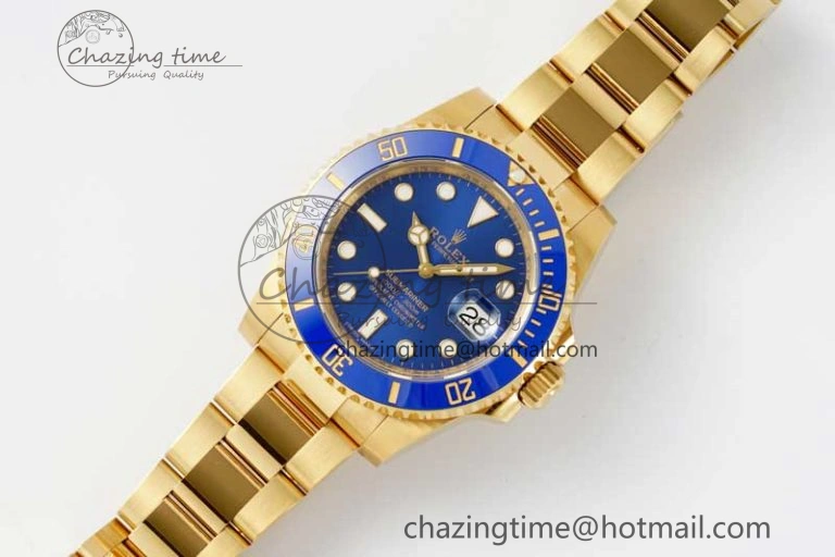 Submariner 116618 LB Blue Ceramic YG Plated 904L Steel Clean 1:1 Best Edition VR3135