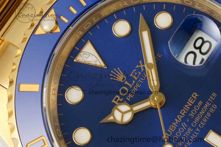 Submariner 116618 LB Blue Ceramic YG Plated 904L Steel Clean 1:1 Best Edition VR3135