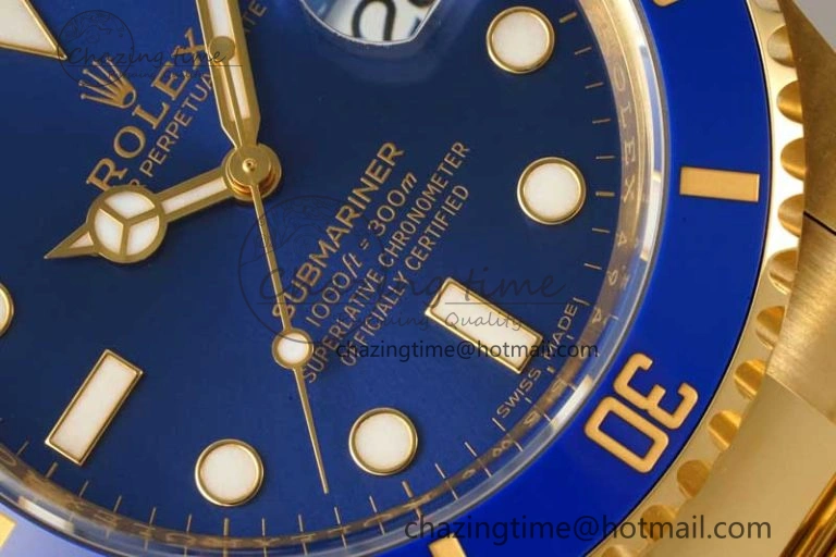 Submariner 116618 LB Blue Ceramic YG Plated 904L Steel Clean 1:1 Best Edition VR3135