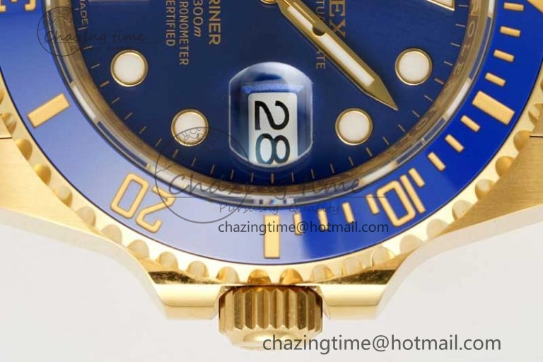Submariner 116618 LB Blue Ceramic YG Plated 904L Steel Clean 1:1 Best Edition VR3135