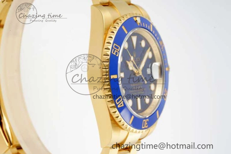 Submariner 116618 LB Blue Ceramic YG Plated 904L Steel Clean 1:1 Best Edition VR3135