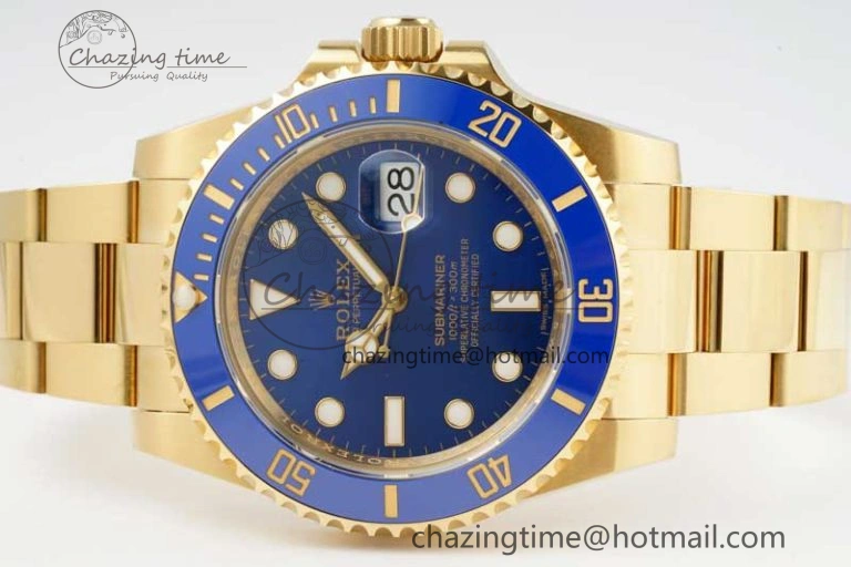 Submariner 116618 LB Blue Ceramic YG Plated 904L Steel Clean 1:1 Best Edition VR3135