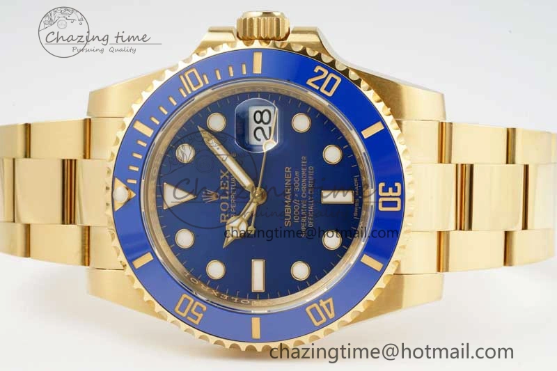 Submariner 116618 LB Blue Ceramic YG Plated 904L Steel Clean 1:1 Best Edition VR3135