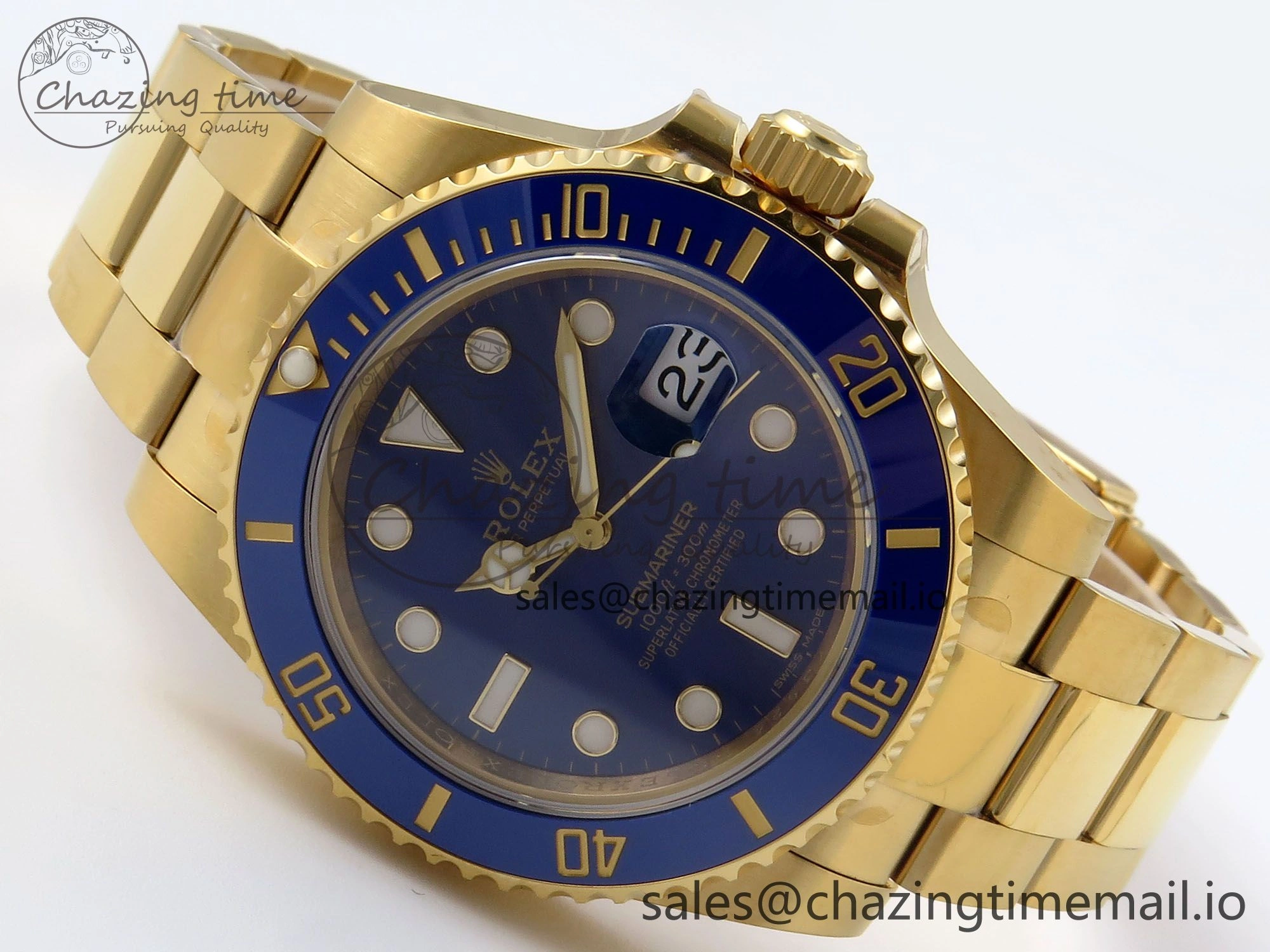 Submariner 116618 LB Blue Ceramic YG Plated 904L Steel VSF 1:1 Best Edition VS3135