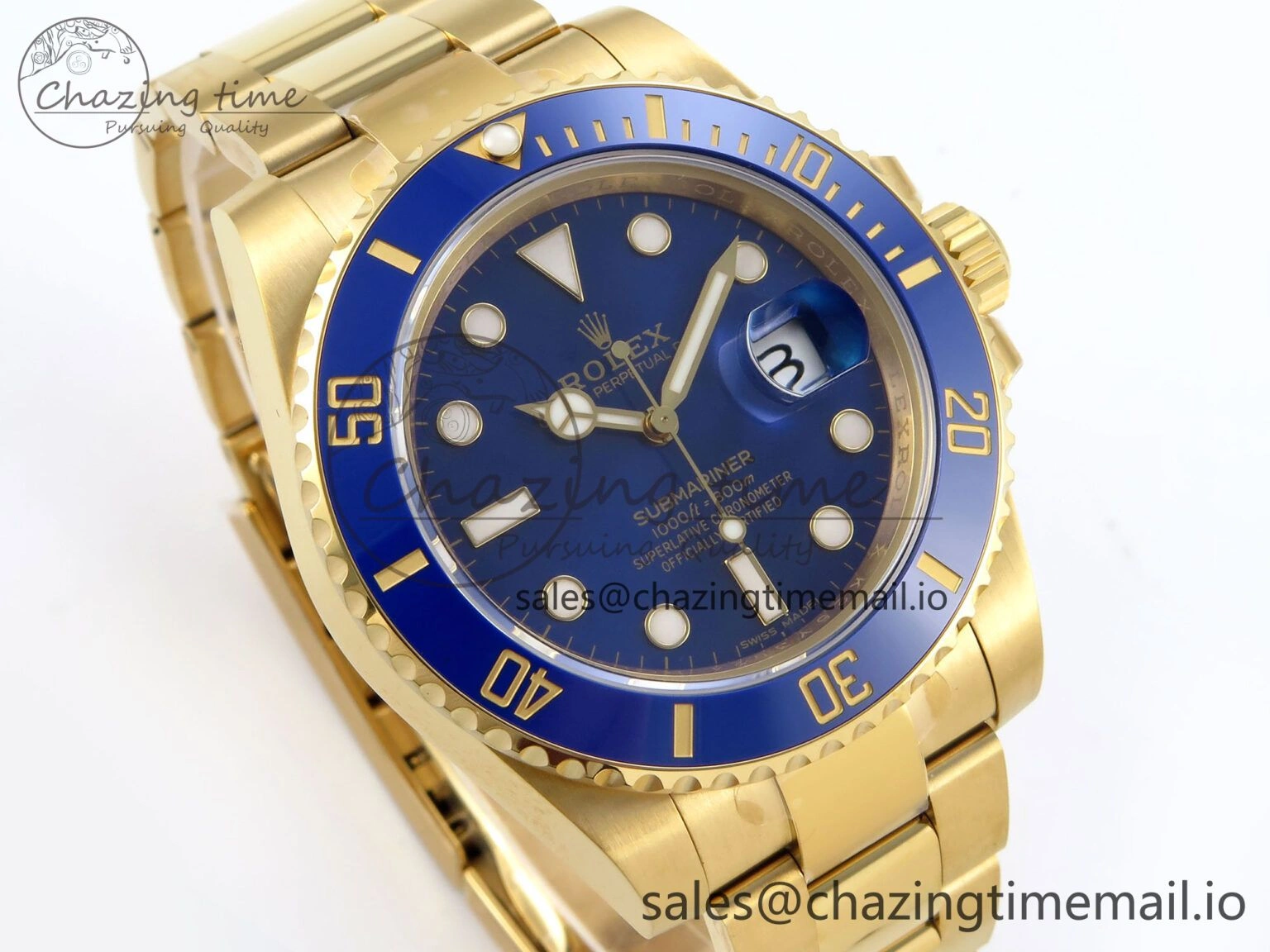 Submariner 116618 LB Blue Ceramic YG Plated 904L Steel VSF 1:1 Best Edition VS3135
