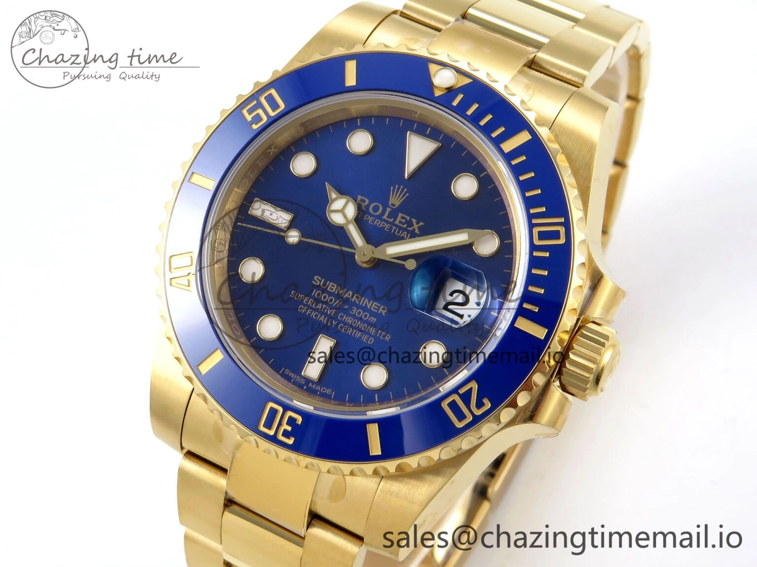 Submariner 116618 LB Blue Ceramic YG Plated 904L Steel VSF 1:1 Best Edition VS3135