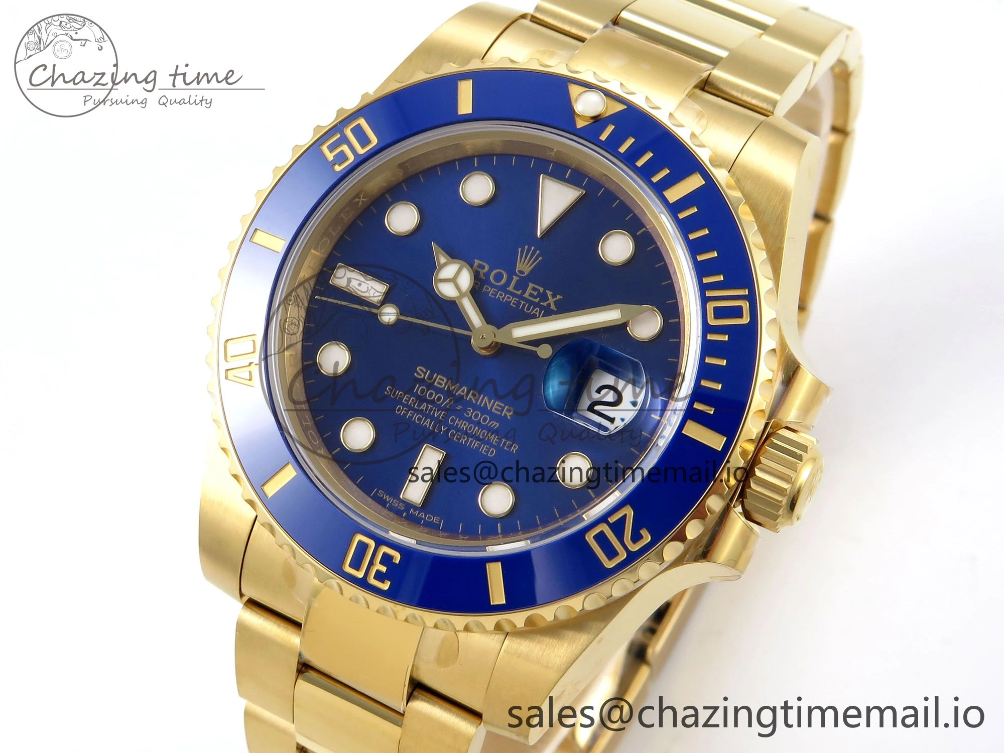 Submariner 116618 LB Blue Ceramic YG Plated 904L Steel VSF 1:1 Best Edition VS3135