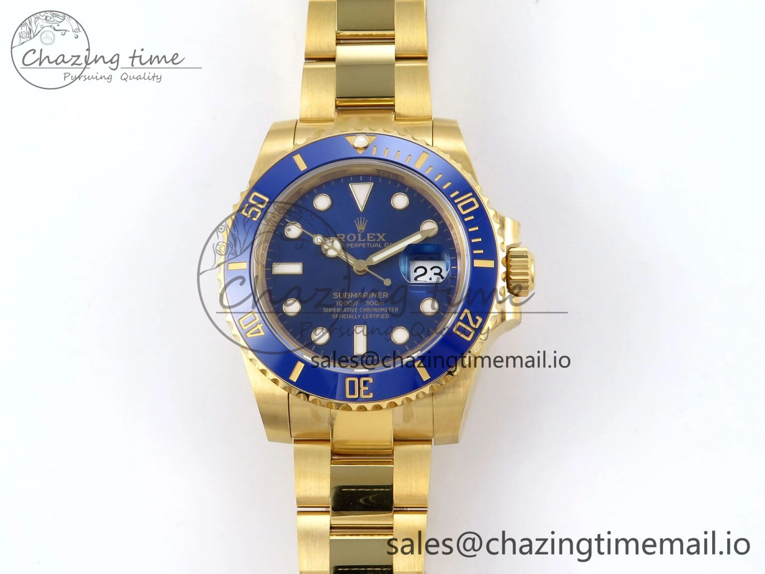 Submariner 116618 LB Blue Ceramic YG Plated 904L Steel VSF 1:1 Best Edition VS3135