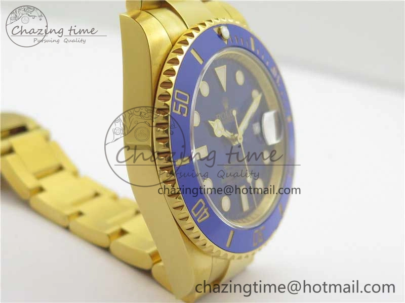 Submariner 116618 LB D1F Best Edition YG Wrapped Blue Dial on YG Wrapped Bracelet A2836