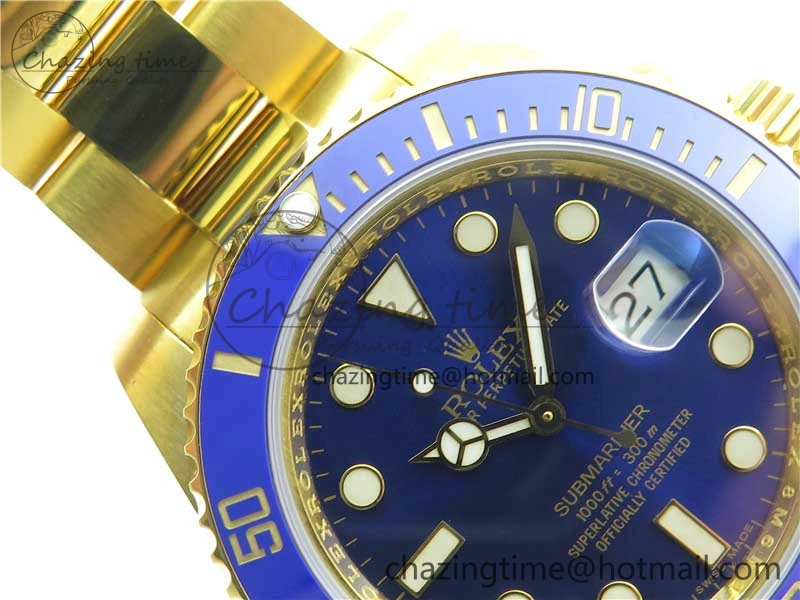 Submariner 116618 LB D1F Best Edition YG Wrapped Blue Dial on YG Wrapped Bracelet A2836