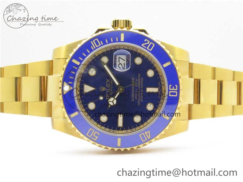 Submariner 116618 LB D1F Best Edition YG Wrapped Blue Dial on YG Wrapped Bracelet A2836