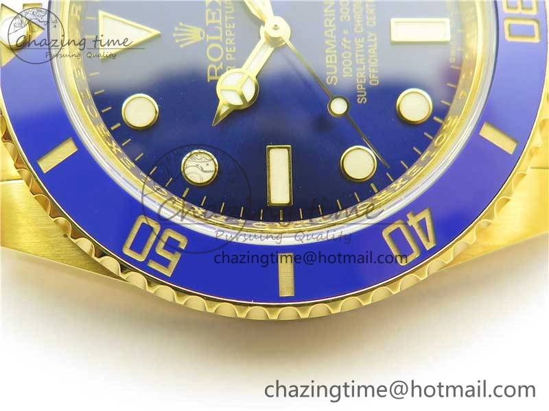 Submariner 116618 LB D1F Best Edition YG Wrapped Blue Dial on YG Wrapped Bracelet A2836