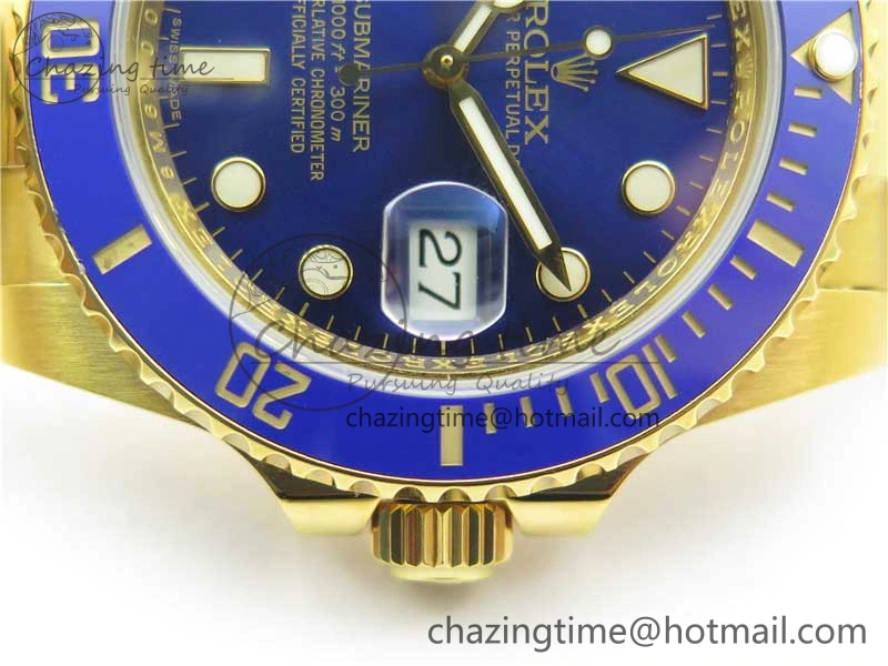 Submariner 116618 LB D1F Best Edition YG Wrapped Blue Dial on YG Wrapped Bracelet A2836