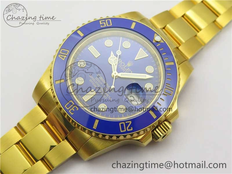 Submariner 116618 LB D1F Best Edition YG Wrapped Blue Dial on YG Wrapped Bracelet A2836