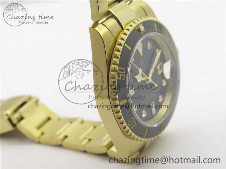 Submariner 116618 LN Black Ceramic 316L Bp Maker 1:1 Best Edition Black Dial Diam on YG Bracelet SA3135 V2