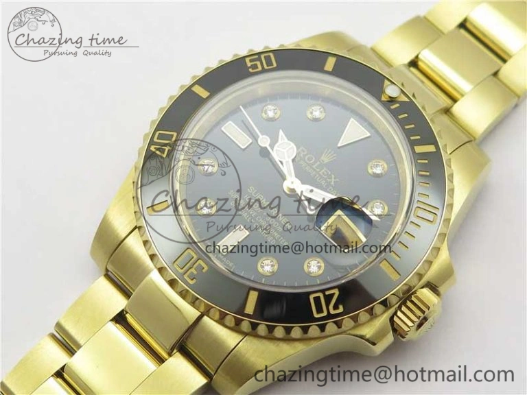 Submariner 116618 LN Black Ceramic 316L Bp Maker 1:1 Best Edition Black Dial Diam on YG Bracelet SA3135 V2
