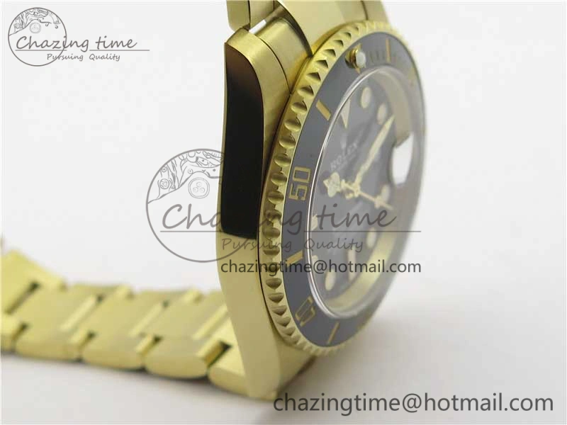 Submariner 116618 LN Black Ceramic 316L Bp Maker 1:1 Best Edition Black Dial on YG Bracelet SA3135 V2